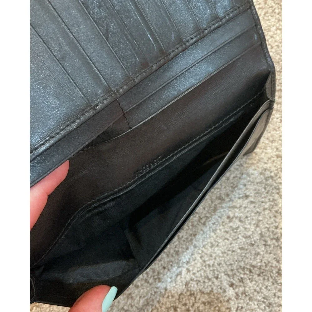 Salvatore Ferragamo Men’s Long Black Bifold Wallet Authentic